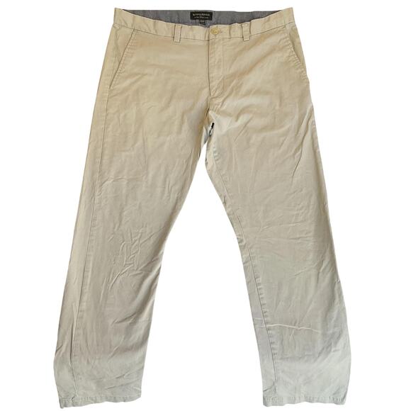 Banana Republic Men Pants 36X32 Khaki Twill Fulton Skinny Chino Button Mid Rise - Picture 1 of 11